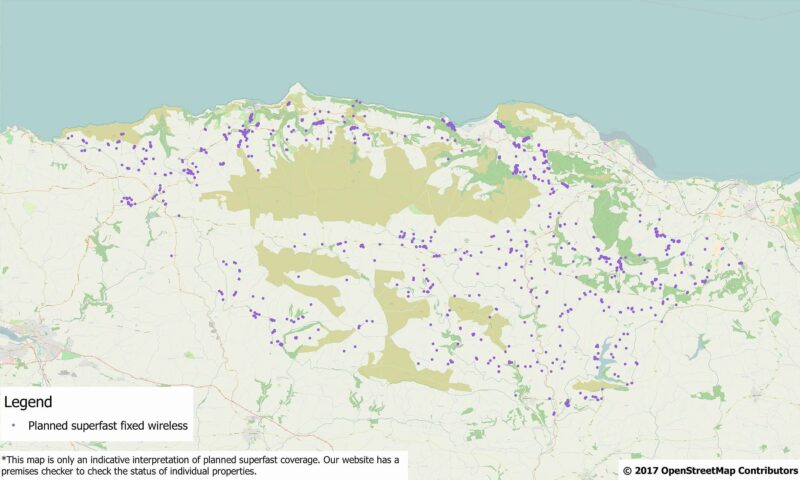 Map – Phase 2 National Parks: Exmoor – Fixed Wireless Coverage