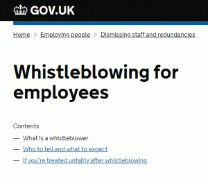 Whistleblowing information