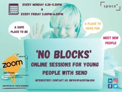 a poster for Space's No Blocks sessions