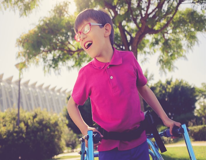 Boy with a walker