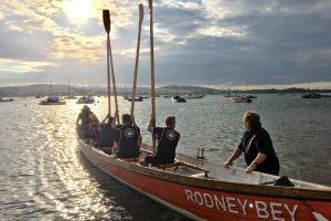 Rowers in a boat