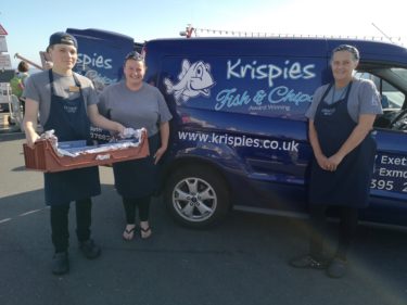 Krispies Team stood next to van