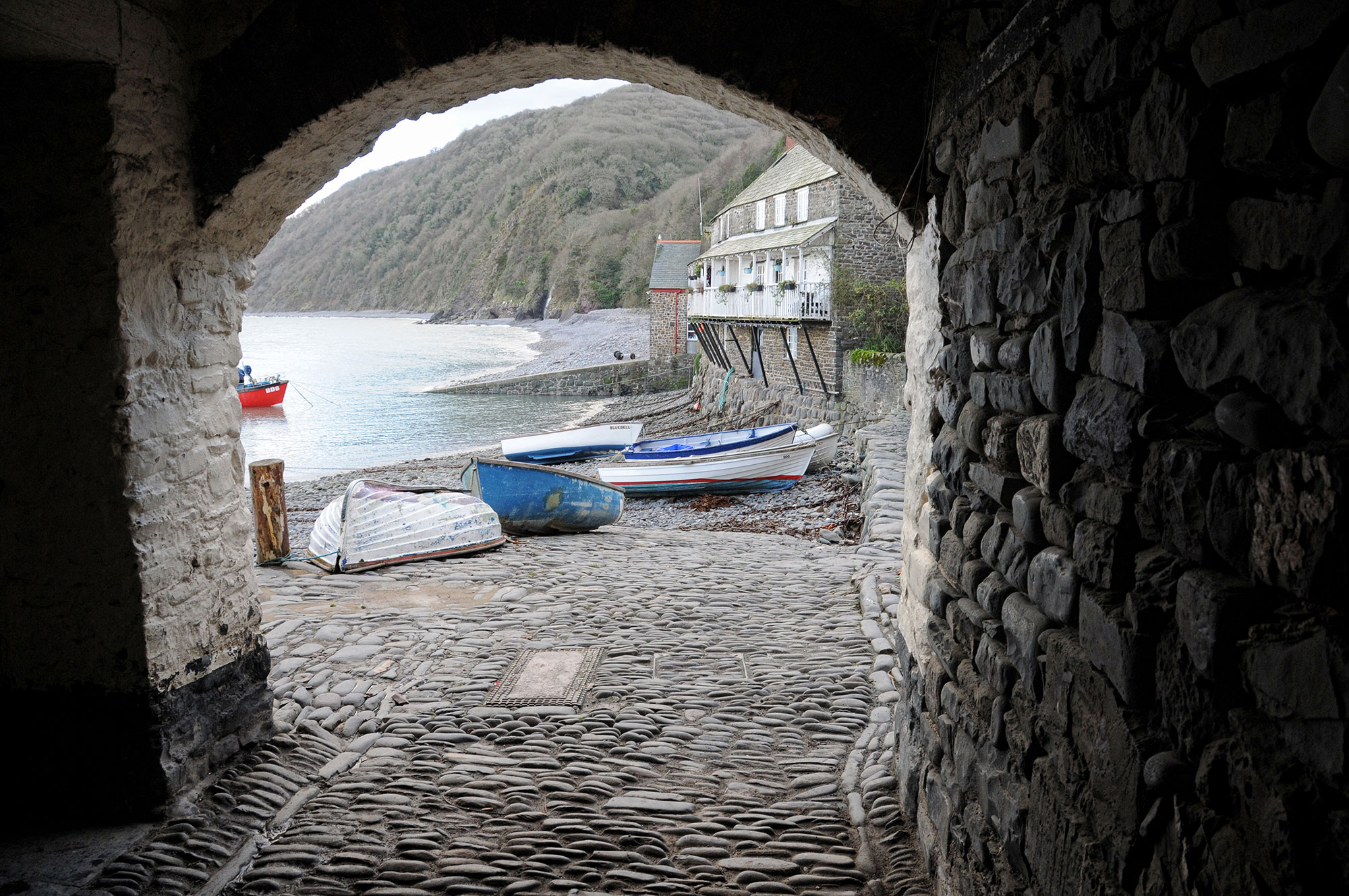 Rowing boats on a harbour