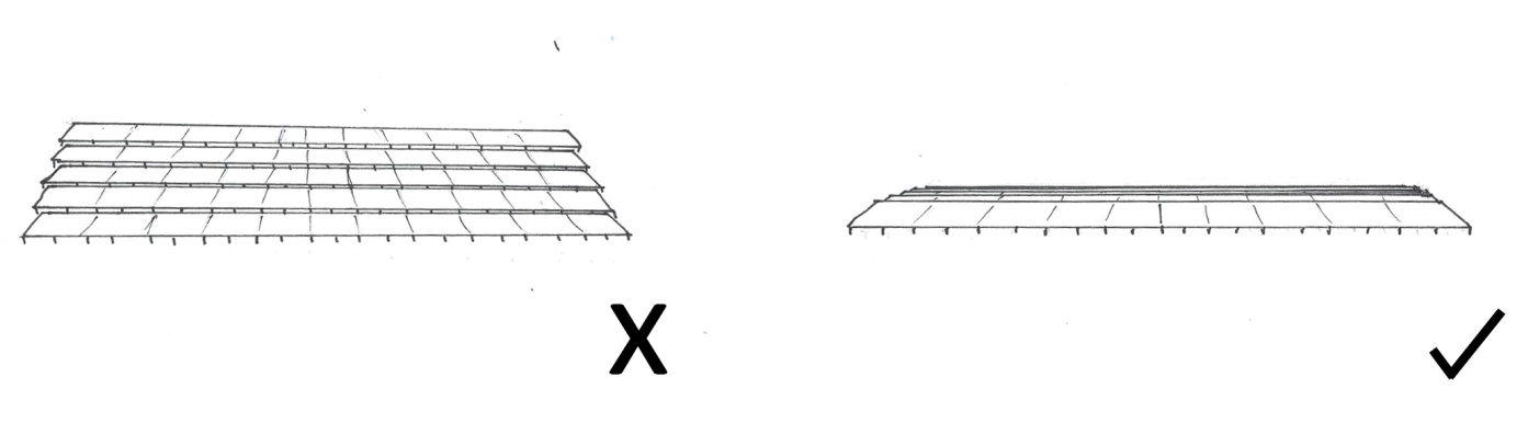 A sketch showing the preferred type of solar PV development on a flat landform.