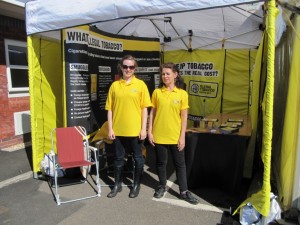 The Stop Illegal Tobacco tent at the Devon County Show 2013